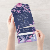 水彩海結婚ライフ オールインワン招待状 (貼ってはがせる)