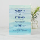 水彩海結婚式招待状 招待状 (スタンド正面)