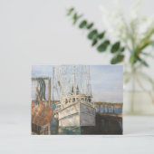 水彩海老ボート沿岸招待状はがき インビテーションポストカード (スタンド正面)