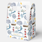 水彩海船、セーラーホエールシーベビーシャワー フェイバーボックス (オープン)