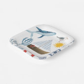 水彩海船、セーラーホエールシーベビーシャワー ペーパープレート (傾斜あり)