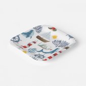 水彩海船、セーラーホエールシーベビーシャワー ペーパープレート (傾斜あり)