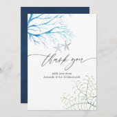 水彩海藻ビーチをテーマにしたブライダルシャワー サンキューカード (正面/裏面)