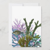 水彩海藻ビーチをテーマにしたブライダルシャワー 招待状 (裏面)