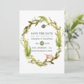 水彩海藻ビーチ結婚テーマ セーブザデート (スタンド正面)