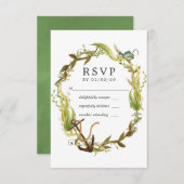 水彩海藻ビーチ結婚テーマ 出欠カード (正面/裏面)