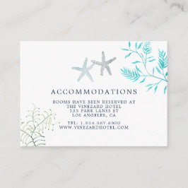 水彩海藻ビーチ結婚式宿 エンクロージャーカード