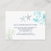 水彩海藻ビーチ結婚式宿 エンクロージャーカード (正面)