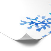 水彩海藻ビーチ結婚式席 ポスター (角)