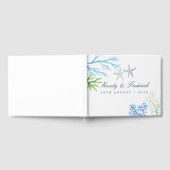 水彩海藻ビーチ結婚式 ゲストブック (全面)