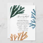 水彩海藻ベビー又はブライダルシャワーby郵便 招待状 (正面)