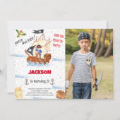 水彩海賊写真招待状 招待状 (正面)