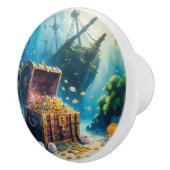 水彩海賊宝箱の海底シーン セラミックノブ (右)