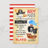 水彩海賊誕生日サンキューカード サンキューカード (正面/裏面)