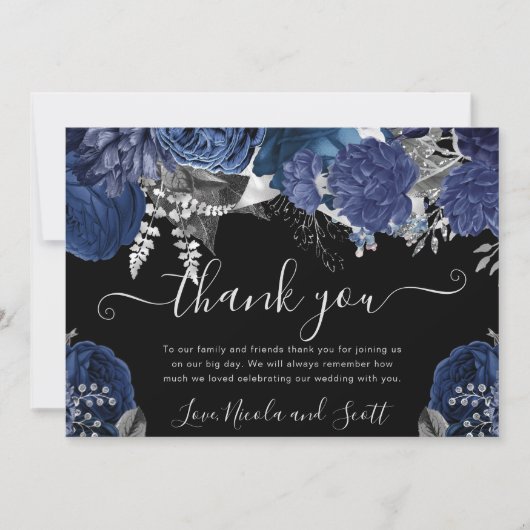 水彩海軍とシルバーバラ結婚ズ サンキューカード (正面)