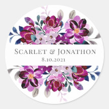 水彩海軍と紫のフローラ結婚ズ