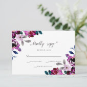 水彩海軍と紫のフローラ結婚ズ 出欠カード (スタンド正面)