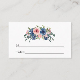 水彩海軍と赤面フローラバルミツワー プレイスカード