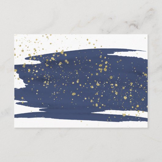 水彩海軍と金ゴールド結婚の願い井戸 エンクロージャーカード (裏面)