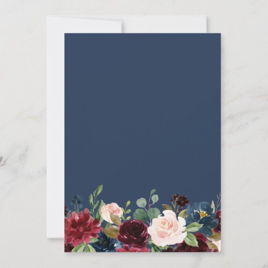 水彩海軍、ブルゴーニュ&赤面結婚ズ 招待状 (裏面)