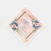 水彩海軍&赤面結婚ズ スタンダードランチョンナプキン (角)