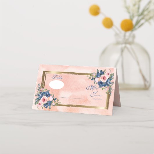 水彩海軍&赤面結婚ズ プレイスカード (正面)