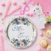 水彩海軍&赤面結婚ズ ペーパープレート (パーティー)