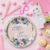 水彩海軍&赤面結婚ズ ペーパープレート (パーティー)