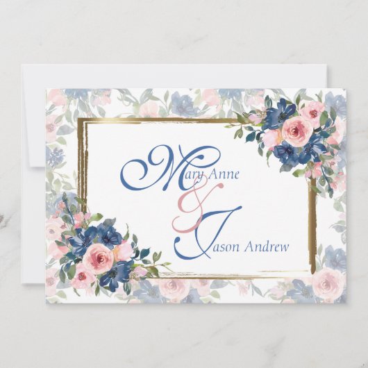 水彩海軍&赤面結婚ズ 招待状 (正面)