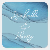 水彩海青アクアマリン スクエアシール (正面)