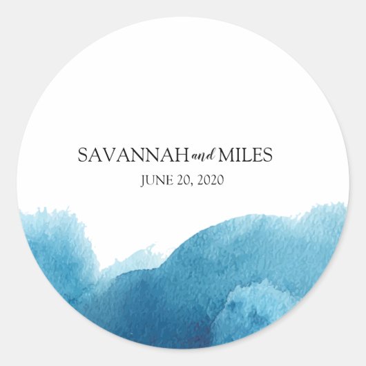 水彩海青結婚式用シール ラウンドシール (正面)