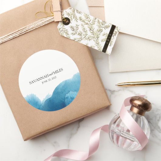 水彩海青結婚式用シール ラウンドシール (ギフト)