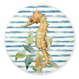 水彩海馬、ビーチ、沿岸の海生活 セラミックノブ