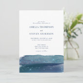 水彩海 |ネイビーブルー結婚ズ 招待状 (スタンド正面)