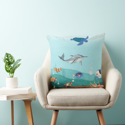 水彩海，海底 クッション (椅子)