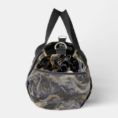 水彩液体大理石パターパーソナライズされたン名 ダッフルバッグ (右)