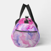 水彩液体大理石パターパーソナライズされたン名 ダッフルバッグ (右)