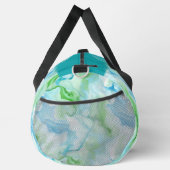 水彩液体大理石パターパーソナライズされたン名 ダッフルバッグ (右)