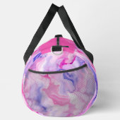 水彩液体大理石パターパーソナライズされたン名 ダッフルバッグ (右)