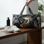 水彩液体大理石パターパーソナライズされたン名 ダッフルバッグ