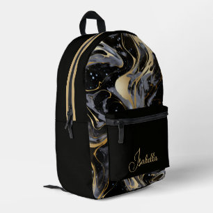 水彩液体大理石パターパーソナライズされたン名 プリントバックパック