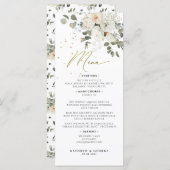 水彩淡い色のフローラ植物樹結婚林 メニュー (正面/裏面)