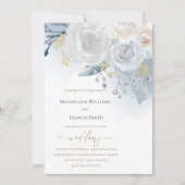 水彩淡い色の花 | 結婚s 招待状 (正面)