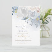 水彩淡い色の花 | 結婚s 招待状 (スタンド正面)