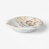 水彩淡い茶色のアイボリー雲9テディベア ペーパーボウル (傾斜あり)