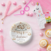 水彩淡い茶色のアイボリー雲9テディベア ペーパーボウル (パーティー)