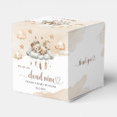 水彩淡い茶色のベージュ雲9テディベア フェイバーボックス (裏面サイド)