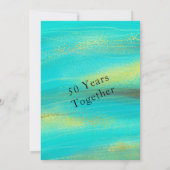 水彩淡緑金ピンク 50周年記念 招待状 (裏面)