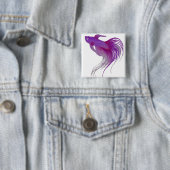 水彩深いパープルベッタフィッシュ 缶バッジ (インサイチュ)