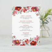 水彩深い赤ガーデンの花 メニュー (スタンド正面)